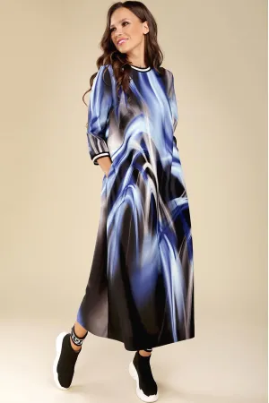 Распродажа Платье Teffi Style 1432 синие разводы