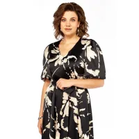 Платье Милора-Стиль 1419 черный с принтом