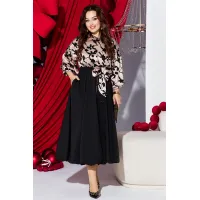 Платье Vittoria Queen 27623 черный, бежевый Платье Vittoria Queen 27623 черный, бежевый