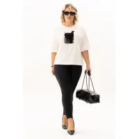 Блузка Algranda 4140-8 Черный,Молочный