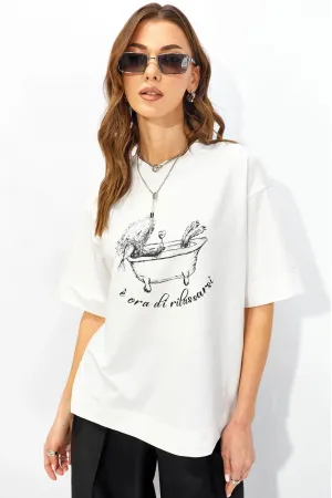 Майка Люше 4341 молоко+черный