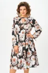 Платье Swallow 707.2 чёрный/принт «бежево-молочные пионы» Платье Swallow 707.2 чёрный/принт «бежево-молочные пионы»