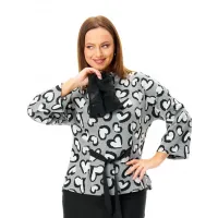 Кофта T&n 7724 серый дизайн «сердечки»