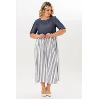 Платье Michel Chic 2197 деним, полоска