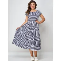 Платье Solomea Lux 702А синий в полоску Платье Solomea Lux 702А синий в полоску