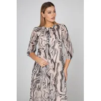 Платье Bazalini 5010 бежевый+принт