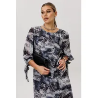 Платье Anelli 1733 Леопардовый серый