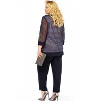 Блузка Элль-Стиль 2435/1 а темно-синий