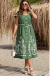Платье Vittoria Queen 20463 зеленый+белый
