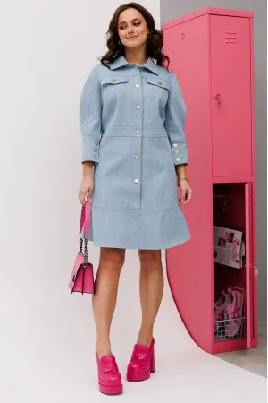 Платье Invite 4093 голубой джинс