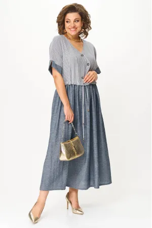 Платье Michel Chic 2181 джинс полоска
