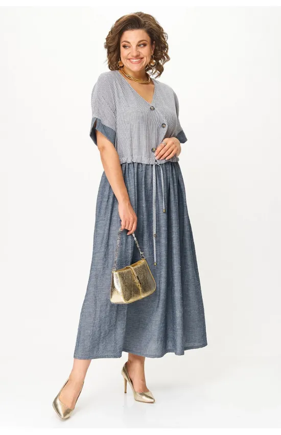 Платье Michel Chic 2181 джинс полоска