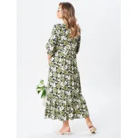 Платье Your Size 2255/164 Цветочный принт на черном