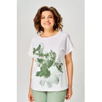 Блузка Rumoda 2259 белый_зеленый
