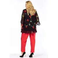 Блузка Элль-Стиль 2213.11 а черный, принт цветы