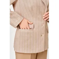 Пиджак Swallow 910 Бежевый «Коричневая елочка»