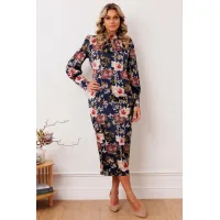 Платье Мода-Юрс 2915 темно-синий_цветы