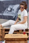 Брюки Mislana 674 молочный