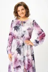 Платье Swallow 876.1 дымчато-лиловый, принт «цветы»
