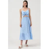 Платье Lenata 16501 голубой с рисунком Платье Lenata 16501 голубой с рисунком