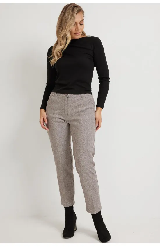 Брюки Mirolia 951 коричневая ёлочка