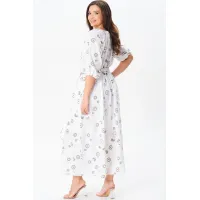 Платье Axxa 55218 белый+хаки Платье Axxa 55218 белый+хаки