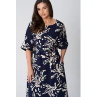 Платье Lenata 16508 синий в рисунок