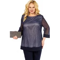 Блузка Элль-Стиль 2435/1 а темно-синий
