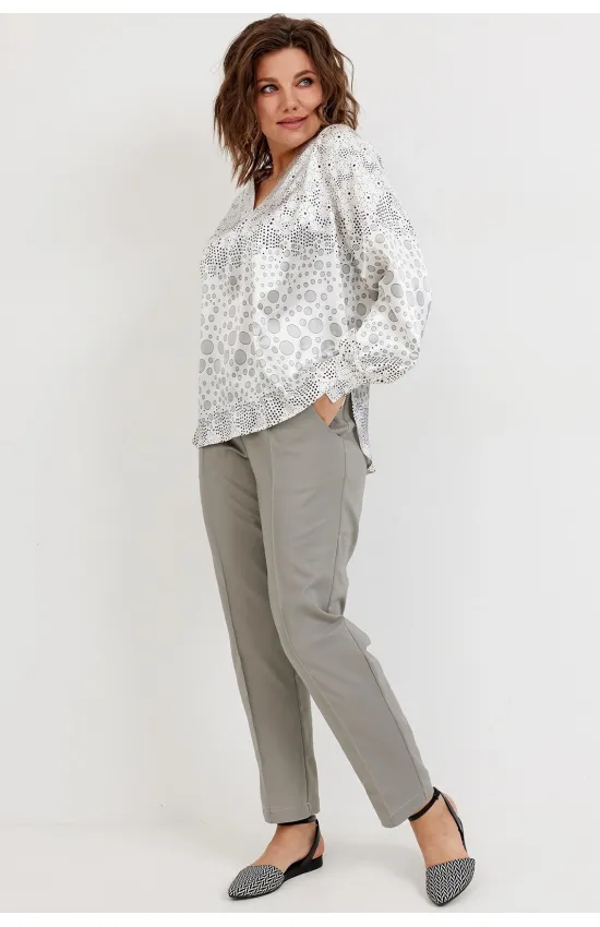 Блузка Begimoda 4142 круги на белом Блузка Begimoda 4142 круги на белом