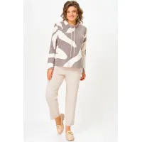 Кофта Swallow 883.2 кофейный в молочный принт