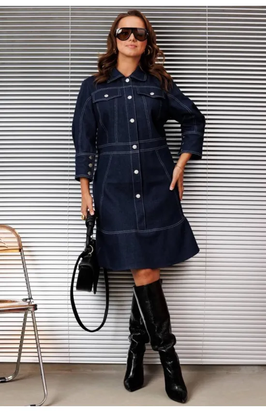 Платье Invite 4103 темный джинс