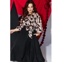 Платье Vittoria Queen 27623 черный, бежевый