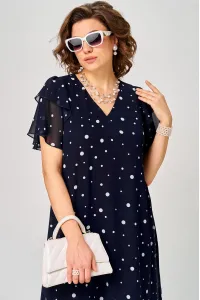 Платье Eva Grant 7116 синий горох