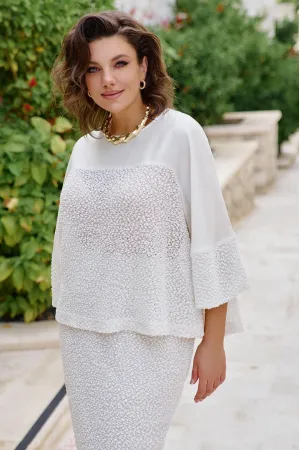 Блузка Vittoria Queen 28643бл молочный, светло-бежевый