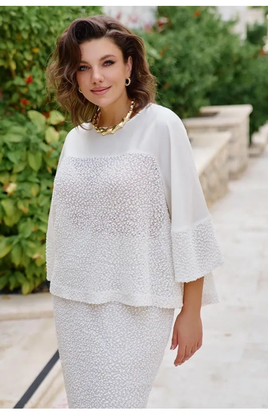 Блузка Vittoria Queen 28643бл молочный, светло-бежевый