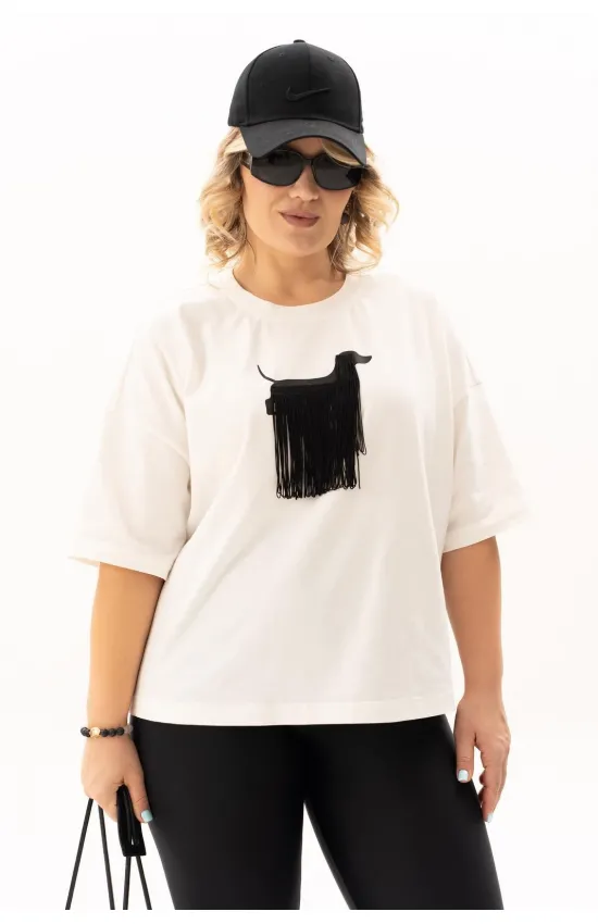 Блузка Algranda 4140-8 Черный,Молочный