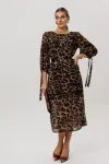 Платье Anelli 1733 Коричневый леопард