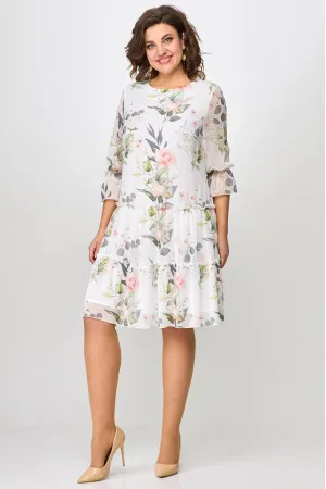Платье Moda-Versal 2328 молочный + цветы