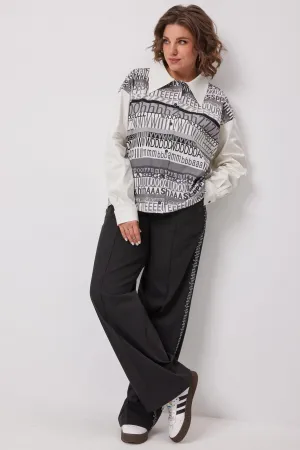 Блузка Begimoda 4136 сливочно-серый