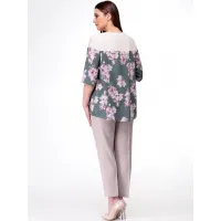 Блузка Talia Fashion Бл-81- цветочный с серым