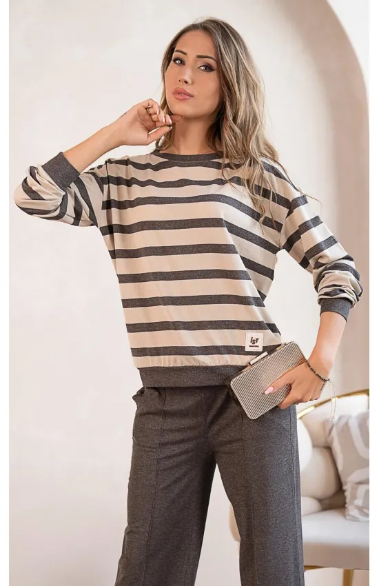 Кофта Nika.pl 0304703 Hajdan-47 Полоска бежевый