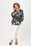 Блузка Swallow 851.1 чёрный в белый принт