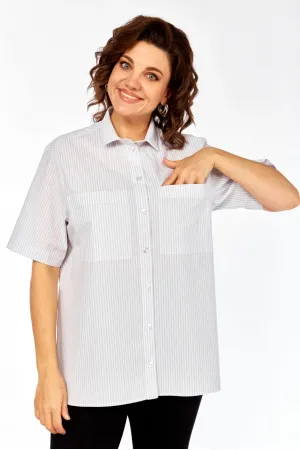 Рубашки Avenue 0338-4 полоска серый+молочный