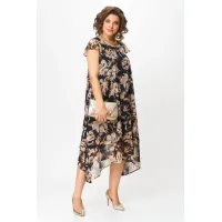 Платье Solomea Lux 958А черный с бежевым