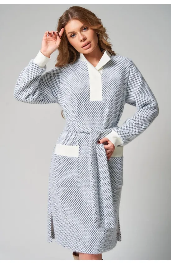 Платье Laikony L-342 шашечки серый