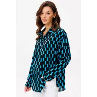 Блузка Vizavi 735 черно+голубой