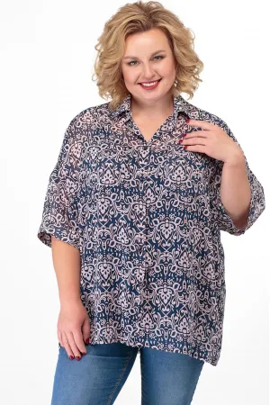 Блузка Anelli 706 беж-синий