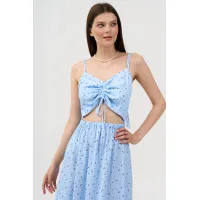 Платье Lenata 16501 голубой с рисунком Платье Lenata 16501 голубой с рисунком