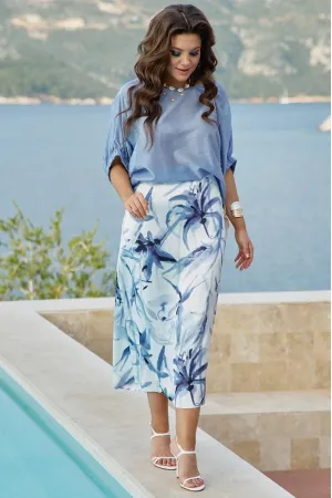Юбка Vittoria Queen 28783ю молочный/синий/принт