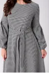 Платье Your Size 2269/164 Черно-белый в «гусиную лапку»